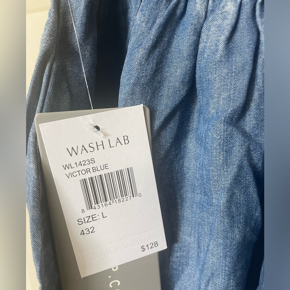 Wash Lab “Breezy Soft Denim Pleated Skirt” WL1423S – Victor Blue – Size L – NWT - Picture 4 of 6